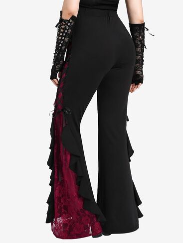 ROSE GAL Rosegal Women Plus Size Bell Bottoms Gothic Flare Pants in Saudi Arabia