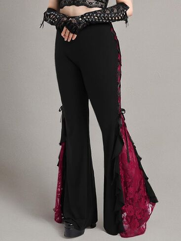 ROSE GAL Rosegal Women Plus Size Bell Bottoms Gothic Flare Pants in Saudi Arabia