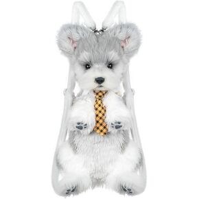 Chongker Stuffed Animals Realistic Poodle Dog Shaped Backpack - Handcrafted Cute Dog Plush Poodle Stuffed Animal Backpack for Women Anniversaries (WHITE)
