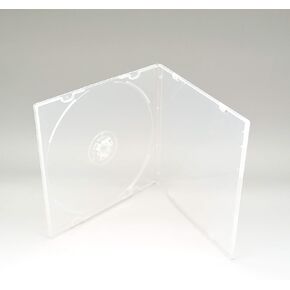 Maxtek 5.2mm CD Case, Slim Single Clear PP Poly Plastic Cases with Outer Sleeve, 100 Pack.