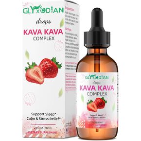 Kava Kava Root Liquid Drops: Kava Extract Supplement Calmness Relaxation Stress Relief Sleep Support High Potency Vegan Fast Acting Herbal with Kavalactones for Balanced Mood Alcohol Free Non-GMO