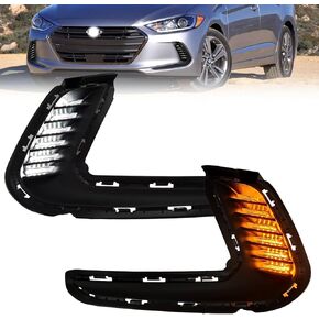أضواء الضباب البرية مع DRL متوافقة مع 2016 2017 2018 Hyundai Elantra تشغيل ضوء النهار مع إشارة الدوران وظائف مزدوجة