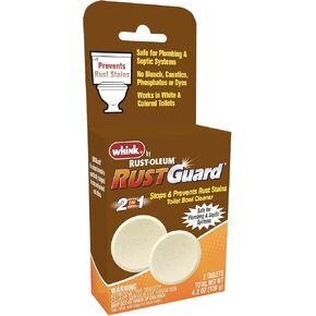 Rust-Oleum RustGuard Rust Stain Remover | Heavy-Duty Iron Stain Remover & Toilet Bowl Cleaner For White & Colored Toilets | 2 Tablet Box