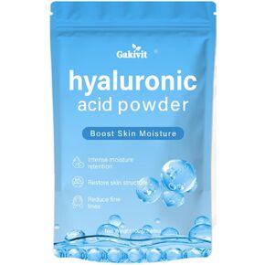 Hyaluronic Acid Powder, hyaluronic Acid Powder for Skin Care -Vegan Cosmetic Grade, Low Molecular Weight, Water-Soluble Moisturizing Ingredient for DIY Facial Serum, 100g(1PCS)