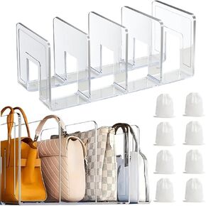 Purse Handbag Organizer for Closet,12.5x5.5x5 Inch Purse Storage with 8 Non-Woven Dust Bags,Birthday, Valentine's Day Mother's Day, Storage Gifts (2 Pack)