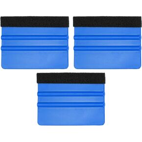 HARFINGTON 3pcs Vinyl Squeegee Felt Edge 4" Squeegee Felt Fabric Decal Vinyl Scraper Car Wallpaper Smoothing Tools Window Privacy Film Glass Tint Squeegee Installation, Yellow