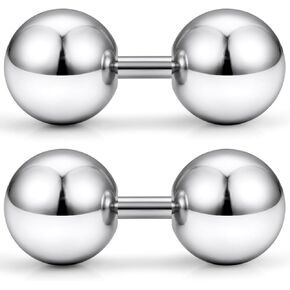 Yaalozei G23 Titanium 16G 14G 12G Big Piercing Balls PA Rings Piercing Jewelry Hypoallergenic Externally Threaded Straight Barbell VCH Piercing Jewelry Women Men 6mm 8mm 10mm Balls