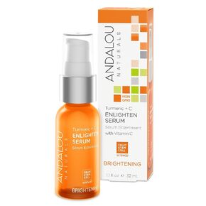 Andalou Naturals Turmeric + C Enlighten Serum ، مصل تجانس الجلد مع فيتامين C & الكركم ، والعناية بالبشرة المضادة للشيخوخة ، وتناقص أضرار أشعة الشمس وصقل الجلد ، 1.1 أوقية