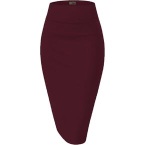 Hybrid & Company Women's Premium Nylon Ponte Stretch High Weist Pencil Sup