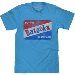 Tee Luv Men's Bazooka Bubble Gum T-Shirt - Vintage Topps Candy Logo Shirt