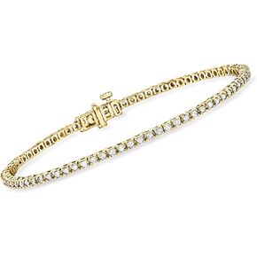 Ross-Simons 1.00 ct. t.w. Lab-Grown Diamond Tennis Bracelet in 18kt Gold Over Sterling