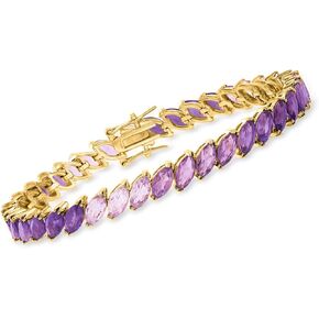 Ross-Simons 17.00 ct. t.w. Ombre Amethyst Tennis Bracelet in 18kt Gold Over Sterling. 7 inches