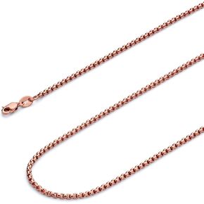 Wellingsale 14k Hollow Golloy Box Cains (حدد خيارات)
