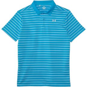 Under Armour Boys' Standard Matchplay Printed Golf Polo, Ether Blue/Stream/Halo Gray