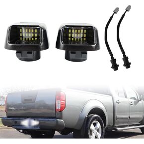 RED LED License Plate Light for Nissan Frontier Titan Armada Xterra Suzuki Equator Pickup Truck,18 SMD Xenon White 6000K,Led Rear Tag Lamp with Socket Wire Harness PLUG and PLAY