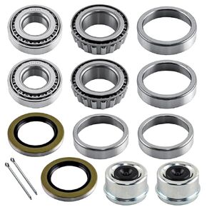 4 Sets 14125A 25580 Trailer Bearing Kits for 5200-7000 lbs Axle, Trailer Axles Bearing Kits with 2.72" Dust Cap, Grease Seal, Cotter Pin, Rotating Quiet and High-Speed Trailer Bearing