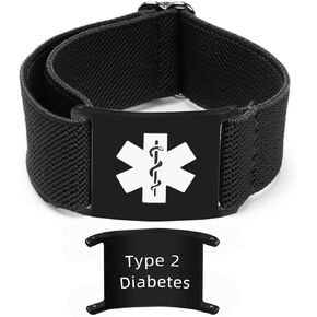 Sport Medical Alert Bracelets for Women Men - Engraved Medic Info Adjustable Nylon Emergency Awareness Medical ID Bracelet Wristband Durable Diabetes in Saudi Arabia