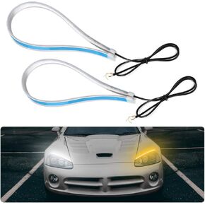 Flexible Led Light Strip, 2PCS 60cm Ultra Thin Car Soft Tube LED Strip DRL Daytime Running Light Turn Lamp Waterproof