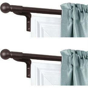 MAYTEX Smart Easy Install Café Window Rod, 18-48 Inches, Oil Rubbed Bronze (Pack of 2)