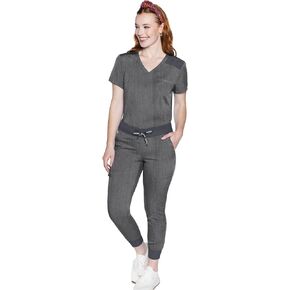 Med Couture Women's Scrub مع مجموعة V- الرقبة TOP MC7448 و 2 في اتجاهين سراويل تمتد 7710 ، SLATE- M TOP/M TALL PANT