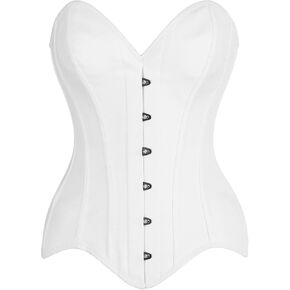 Daisy Corsets Womens Top Drawer White Cotton Steel Boned Overbust Corset