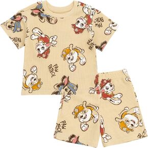 Paw Patrol Waffle Knit T-Shirt and Shorts Outfit Set Newborn to Little Kid Sizes (0-3 Months - 5)