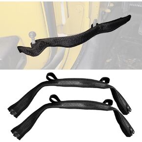 أحزمة الحد من الباب مع الأسلاك حماية تسخير لعام 2007-2018 Jeep Wrangler JK JKU 2/4 باب ، إكسسوارات داخلية ، أسود