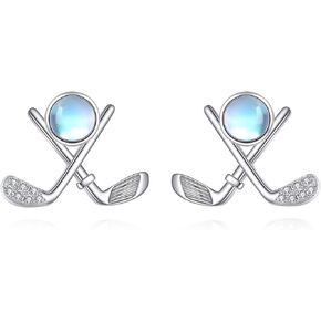 Golf Earrings 925 Sterling Silver GolfBall Earrings Stud Golf Jewelry Player Birthday Gifts Christmas Gifts for Women Golf Lovers