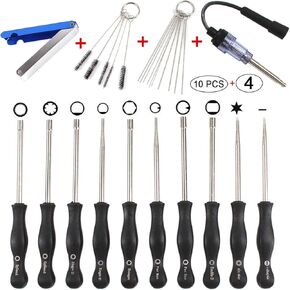 PANGOLIN 10 Pcs Carburetor Adjustment Tool Kit, Carb Adjustment Tool Kit with case, Cleaning Tool and Ignition Spark Tester, Tune-up Adjusting Tool for Common 2 Cycle Carburetor Engine