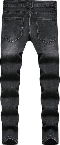 Men's Ripped Skinny Slim Fit Stretch Distressed Destroyed Jeans Denim Pants in Saudi Arabia
