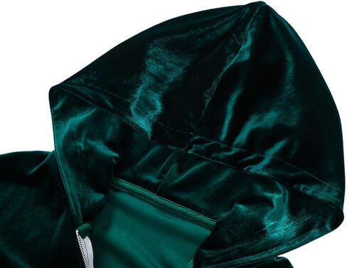 KISSQIQI Mens 2 Pieces Velour Tracksuits Velvet Outfits Sweatsuits Jogging Sport Suits Jacket Pants hooded Tracksuit in Saudi Arabia