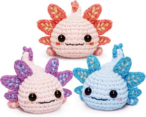 Mewaii Crochet Kit for Beginners, Crochet Animal Kit with Step-by-Step Video Tutorials, Knitting Starter Kit for Kids Adults with 40%+ Pre-Started Yarn Content, DIY Crochet Gifts (Purple Milk Tea) in Saudi Arabia