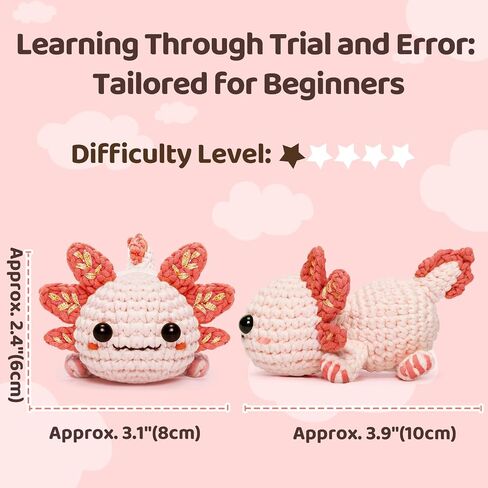 Mewaii Crochet Kit for Beginners, Crochet Animal Kit with Step-by-Step Video Tutorials, Knitting Starter Kit for Kids Adults with 40%+ Pre-Started Yarn Content, DIY Crochet Gifts (Purple Milk Tea) in Saudi Arabia