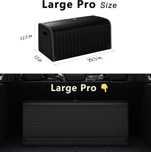 GMQ Car Trunk Organizer لسيارات الدفع الرباعي ومنظمي السيارات والتخزين مع التخزين القابل للطي ، سعة كبيرة لسيارات الدفع الرباعي ، شاحنة ، MPV (نسج أسود) in Kuwait