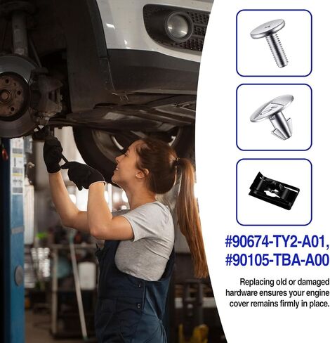 14PCS Engine Splash Shield Hardware Kit – Under Engine Cover Bolts & Clips for Skid Plate & Oil Pan Protection – Replaces 90105-TBA-A00, 90674-TY2-A01 in Saudi Arabia