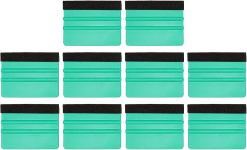 HARFINGTON 10pcs Vinyl Squeegee Felt Edge 4" Squeegee Felt Fabric Decal Vinyl Scraper Car Wallpaper Smoothing Tools Window Privacy Film Glass Tint Squeegee Installation, Green in Saudi Arabia