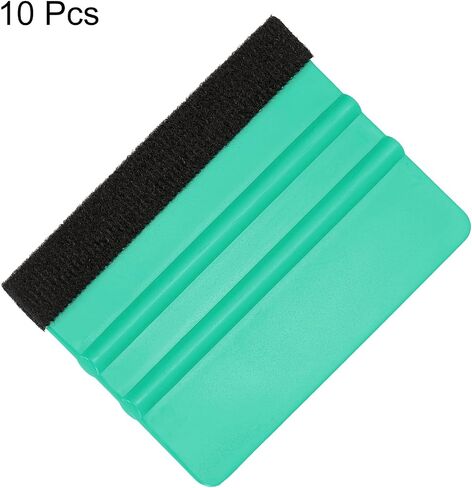 HARFINGTON 10pcs Vinyl Squeegee Felt Edge 4" Squeegee Felt Fabric Decal Vinyl Scraper Car Wallpaper Smoothing Tools Window Privacy Film Glass Tint Squeegee Installation, Green in Saudi Arabia