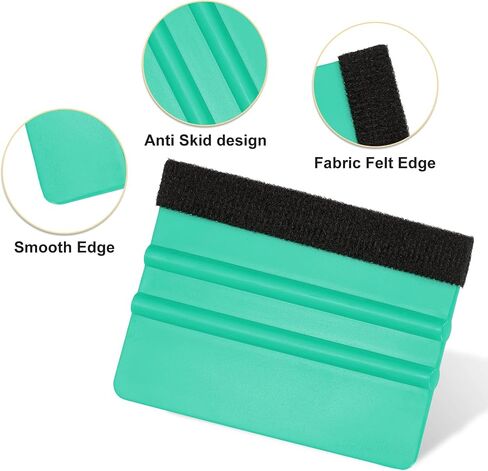 HARFINGTON 10pcs Vinyl Squeegee Felt Edge 4" Squeegee Felt Fabric Decal Vinyl Scraper Car Wallpaper Smoothing Tools Window Privacy Film Glass Tint Squeegee Installation, Green in Saudi Arabia
