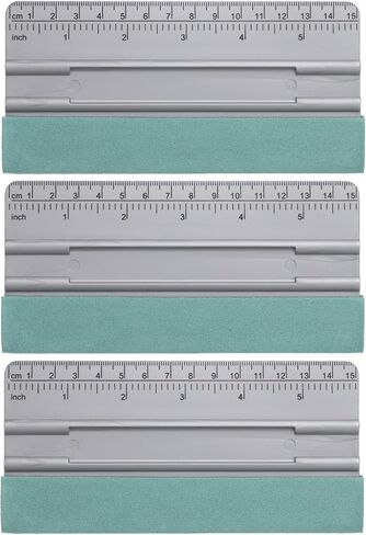 HARFINGTON 3pcs Vinyl Squeegee Felt Edge 6" Squeegee Felt Fabric Decal Vinyl Scraper with Ruler Measuring Car Wallpaper Smoothing Window Privacy Film Glass Tint Installation, Grey in Saudi Arabia