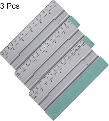 HARFINGTON 3pcs Vinyl Squeegee Felt Edge 6" Squeegee Felt Fabric Decal Vinyl Scraper with Ruler Measuring Car Wallpaper Smoothing Window Privacy Film Glass Tint Installation, Grey in Saudi Arabia