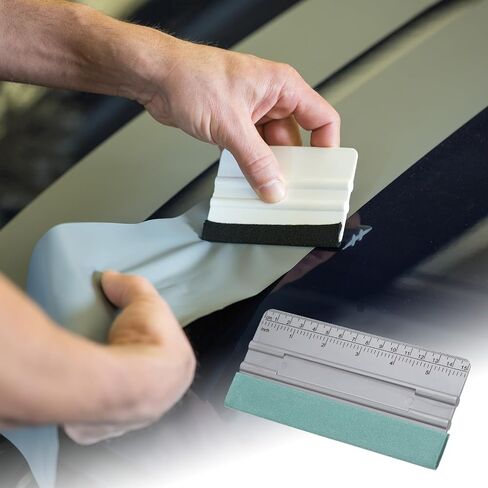 HARFINGTON 3pcs Vinyl Squeegee Felt Edge 6" Squeegee Felt Fabric Decal Vinyl Scraper with Ruler Measuring Car Wallpaper Smoothing Window Privacy Film Glass Tint Installation, Grey in Saudi Arabia