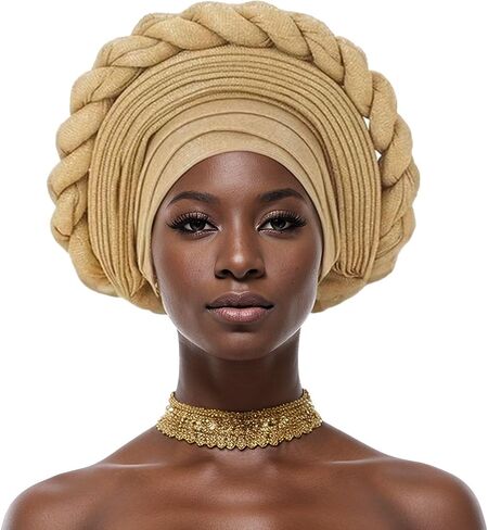African Women's Headwear Wedding Party Headwear Gele Headties Nigerian Handmade Hats for Women in Saudi Arabia