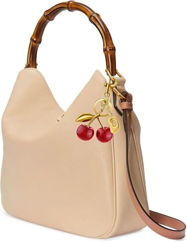 Cherry Purse Charm Bag Charms - Cute Keychain For Women Tote Handbags Accessories Gold Bubble Initial Key chains Set in Saudi Arabia
