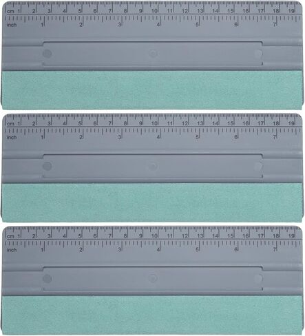 HARFINGTON 3pcs Vinyl Squeegee Felt Edge 6" Squeegee Felt Fabric Decal Vinyl Scraper with Ruler Measuring Car Wallpaper Smoothing Window Privacy Film Glass Tint Installation, Grey in Saudi Arabia
