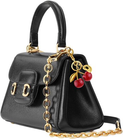 Cherry Purse Charm Bag Charms - Cute Keychain For Women Tote Handbags Accessories Gold Bubble Initial Key chains Set in Saudi Arabia