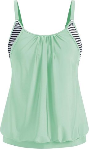 ZAFUL Womens Tankini Tops Blouson Tummy Control Swim Top Loose Fit Bathing Suit Top No Bottom in Saudi Arabia