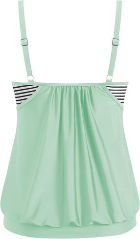 ZAFUL Womens Tankini Tops Blouson Tummy Control Swim Top Loose Fit Bathing Suit Top No Bottom in Saudi Arabia