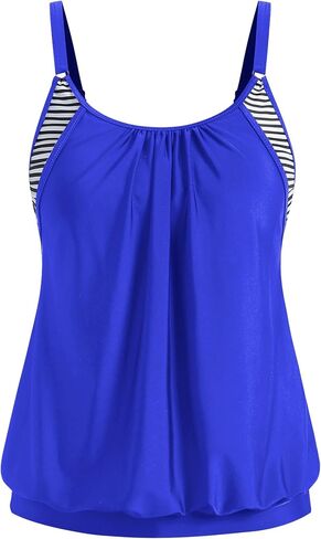ZAFUL Womens Tankini Tops Blouson Tummy Control Swim Top Loose Fit Bathing Suit Top No Bottom in Saudi Arabia