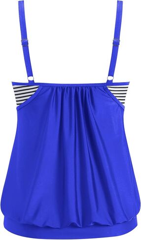 ZAFUL Womens Tankini Tops Blouson Tummy Control Swim Top Loose Fit Bathing Suit Top No Bottom in Saudi Arabia