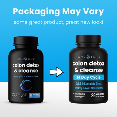 NutraChamps Colon Cleanse & Detox for Weight Loss [14 Day Quick Cleanser] Safe & Effective Formula with Probiotic & Digestive Enzymes for Constipation Relief in Saudi Arabia